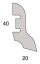 Stark Dekor-Sockelleiste (Fußleiste) 41 x 21 mm, konisch abgerundet, MDF-Kern, foliert